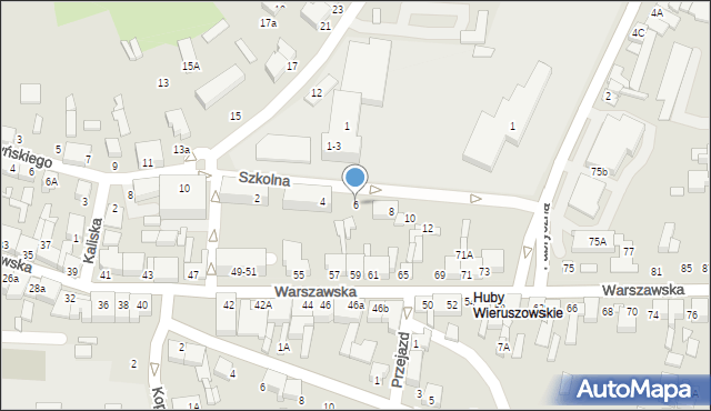 Wieruszów, Szkolna, 6, mapa Wieruszów