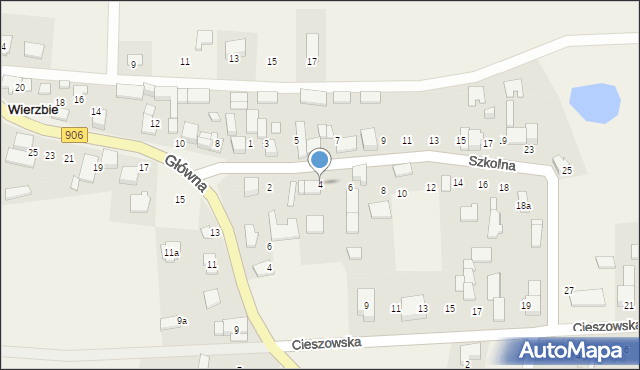 Wierzbie, Szkolna, 4, mapa Wierzbie