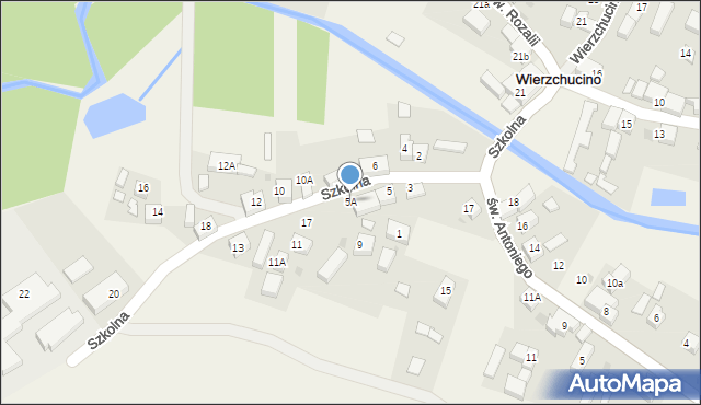 Wierzchucino, Szkolna, 5A, mapa Wierzchucino