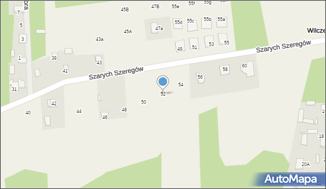 Wilczeniec, Szarych Szeregów, 52, mapa Wilczeniec