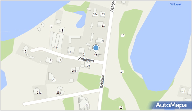 Wilkasy, Szkolna, 27, mapa Wilkasy