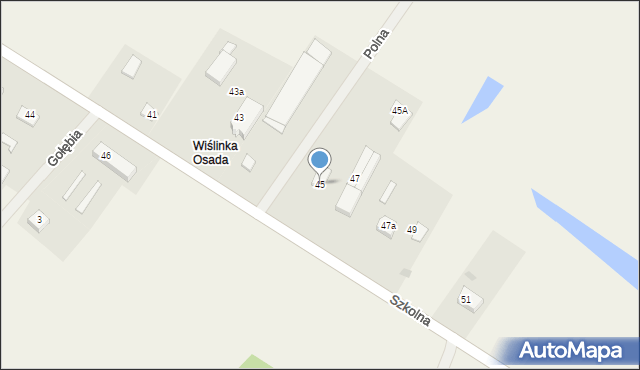 Wiślinka, Szkolna, 45, mapa Wiślinka
