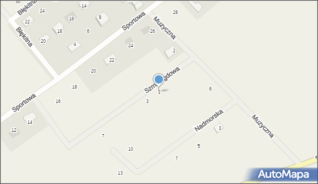 Wiślinka, Szmaragdowa, 1, mapa Wiślinka