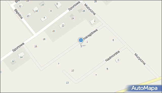 Wiślinka, Szmaragdowa, 3, mapa Wiślinka