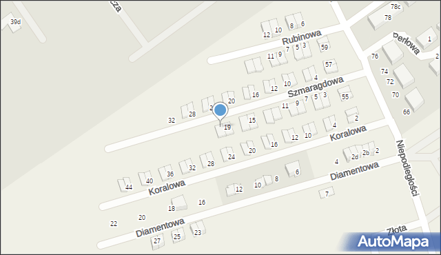 Witkowo Drugie, Szmaragdowa, 21, mapa Witkowo Drugie