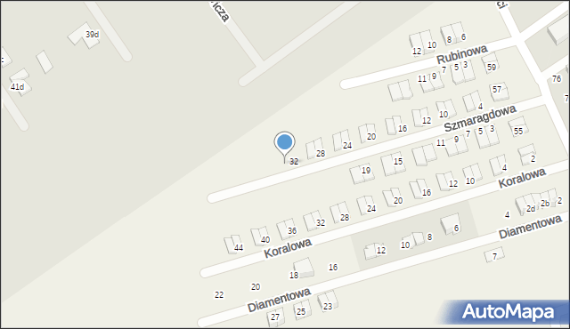 Witkowo Drugie, Szmaragdowa, 34, mapa Witkowo Drugie