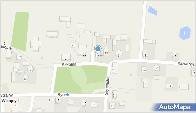 Wiżajny, Szkolna, 13, mapa Wiżajny