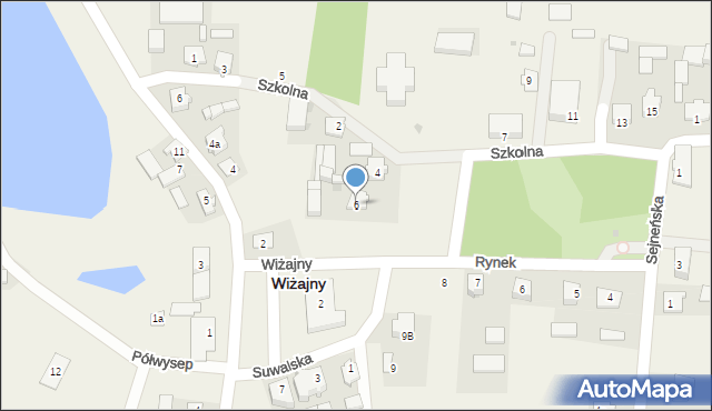 Wiżajny, Szkolna, 6, mapa Wiżajny