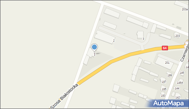 Wizna, Szosa Białostocka, 1, mapa Wizna