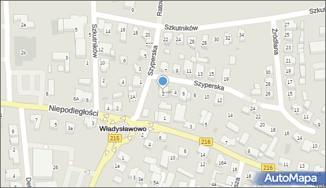 Władysławowo, Szyperska, 2, mapa Władysławowo