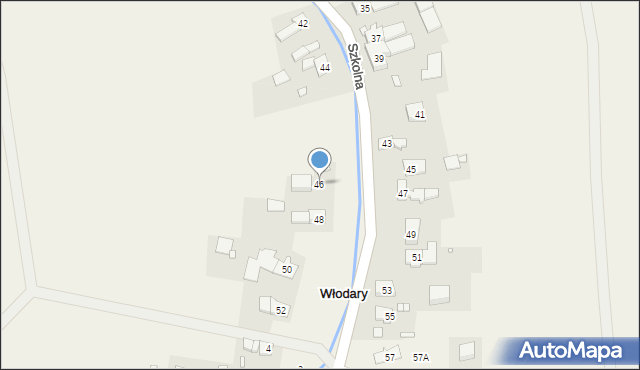 Włodary, Szkolna, 46, mapa Włodary