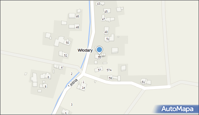 Włodary, Szkolna, 55, mapa Włodary