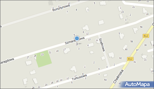 Włodawa, Szmaragdowa, 15, mapa Włodawa