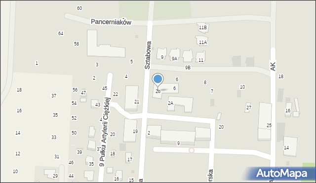 Włodawa, Sztabowa, 2b, mapa Włodawa