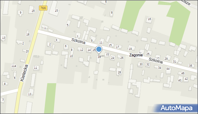 Włoszczowice, Szkolna, 18, mapa Włoszczowice