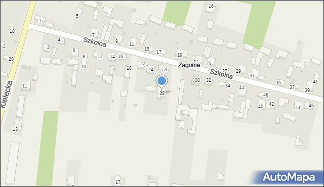 Włoszczowice, Szkolna, 28, mapa Włoszczowice