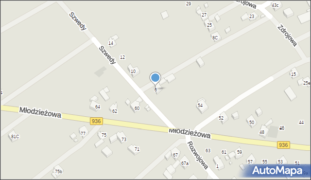 Wodzisław Śląski, Szwedy Edmunda, ks., 6, mapa Wodzisławia Śląskiego