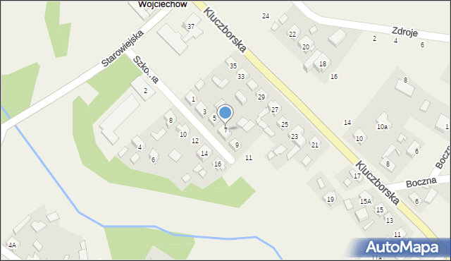 Wojciechów, Szkolna, 7, mapa Wojciechów