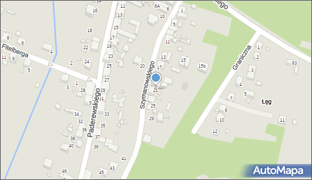 Wojkowice, Szymanowskiego, 21, mapa Wojkowice