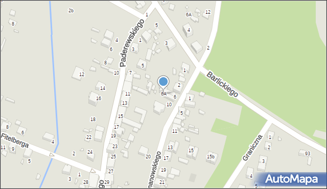 Wojkowice, Szymanowskiego, 6A, mapa Wojkowice