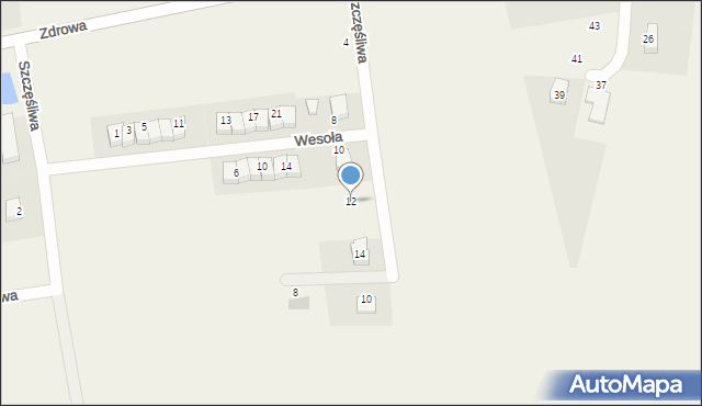 Wojkowice, Szczęśliwa, 12, mapa Wojkowice