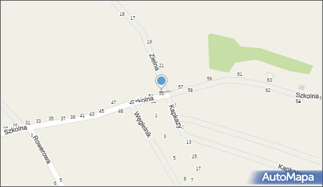 Wola Kalinowska, Szkolna, 55, mapa Wola Kalinowska