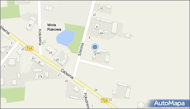 Wola Rakowa, Szkolna, 4, mapa Wola Rakowa