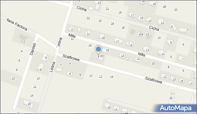 Wola Rasztowska, Szafirowa, 3, mapa Wola Rasztowska