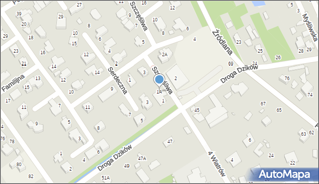 Wólka Kozodawska, Szczęśliwa, 1A, mapa Wólka Kozodawska