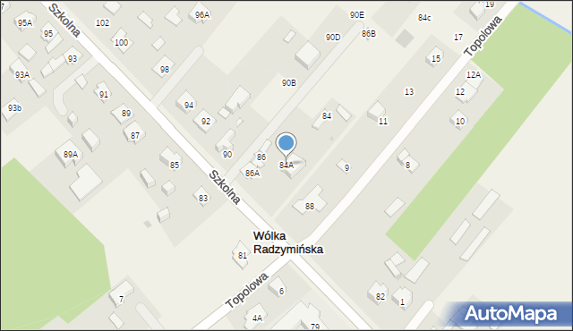 Wólka Radzymińska, Szkolna, 84A, mapa Wólka Radzymińska