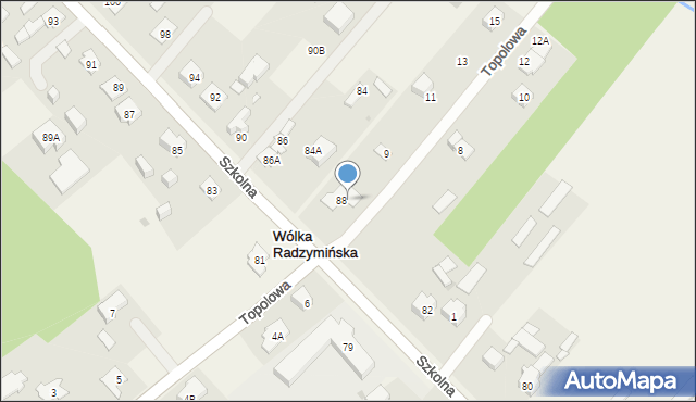 Wólka Radzymińska, Szkolna, 88a, mapa Wólka Radzymińska