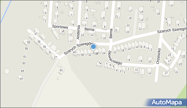 Wołów, Szarych Szeregów, 30, mapa Wołów