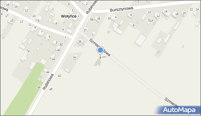 Wołyńce, Szmaragdowa, 6, mapa Wołyńce