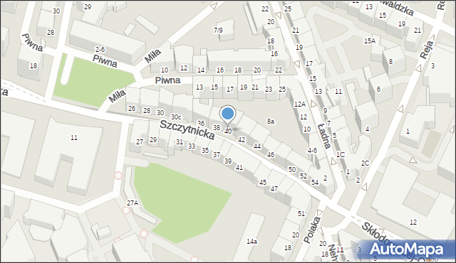 Wrocław, Szczytnicka, 40, mapa Wrocławia
