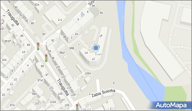 Wrocław, Szybka, 1D, mapa Wrocławia