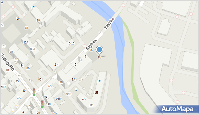 Wrocław, Szybka, 9b, mapa Wrocławia