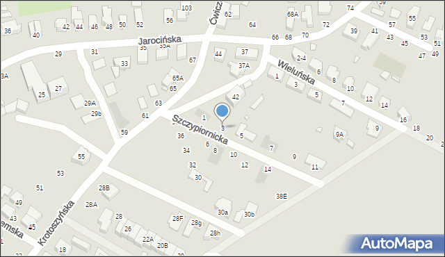 Wrocław, Szczypiornicka, 3, mapa Wrocławia