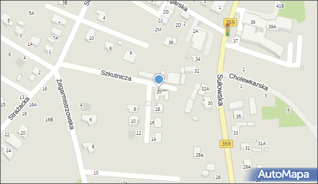 Wrocław, Szkutnicza, 20, mapa Wrocławia