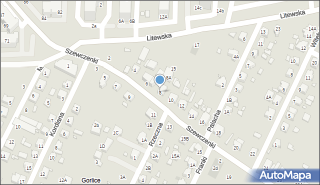 Wrocław, Szewczenki Tarasa, 8, mapa Wrocławia