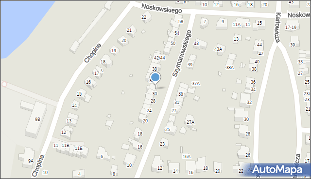 Wrocław, Szymanowskiego Karola, 32, mapa Wrocławia
