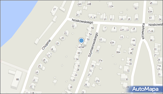 Wrocław, Szymanowskiego Karola, 42/44, mapa Wrocławia