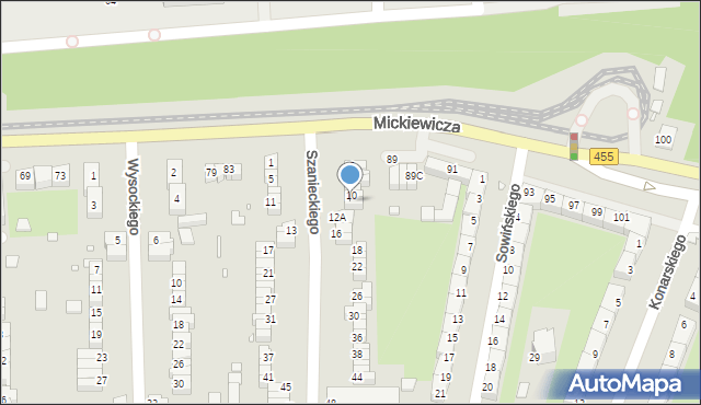 Wrocław, Szanieckiego Jana, 12, mapa Wrocławia