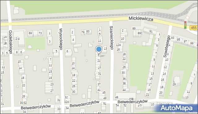 Wrocław, Szanieckiego Jana, 19, mapa Wrocławia