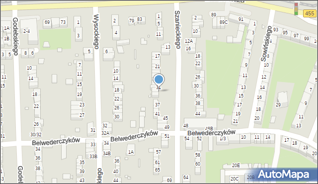 Wrocław, Szanieckiego Jana, 33, mapa Wrocławia