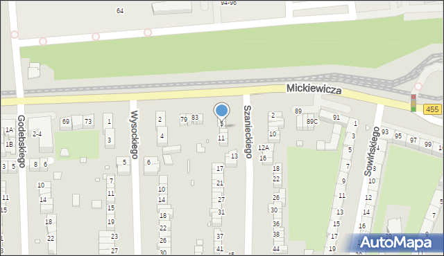 Wrocław, Szanieckiego Jana, 7, mapa Wrocławia