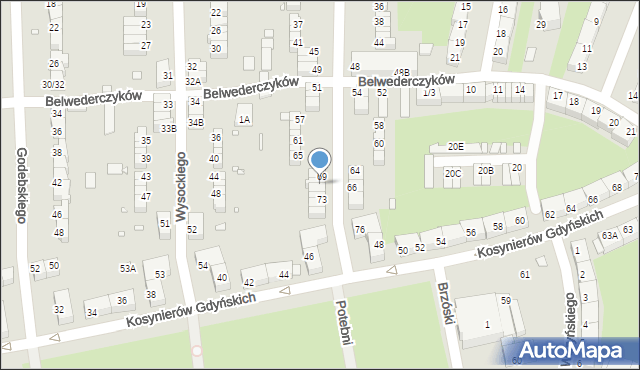 Wrocław, Szanieckiego Jana, 71, mapa Wrocławia