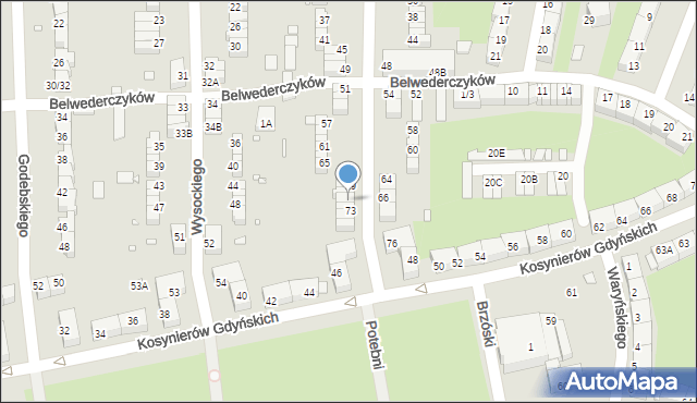 Wrocław, Szanieckiego Jana, 71A, mapa Wrocławia