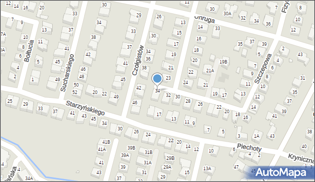 Wrocław, Szczepowa, 34, mapa Wrocławia