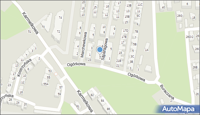 Wrocław, Szparagowa, 2, mapa Wrocławia