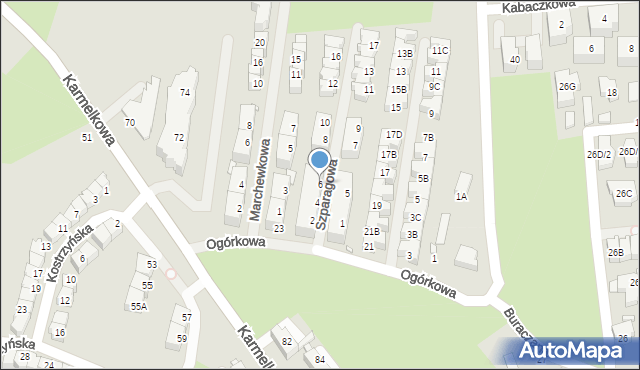 Wrocław, Szparagowa, 6, mapa Wrocławia